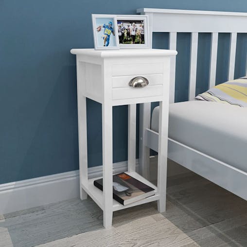 NNEVL Nightstand with 1 Drawer White