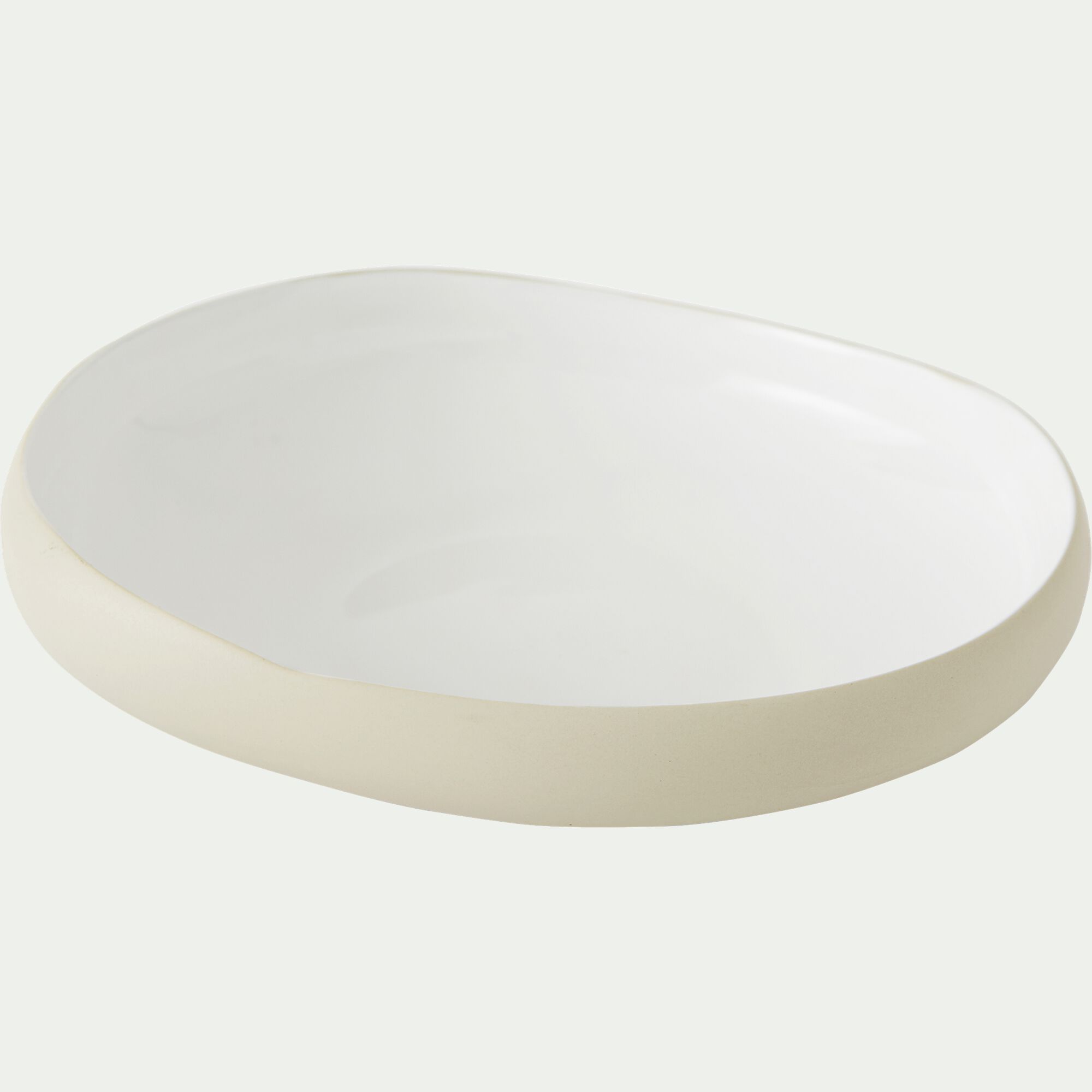 KYMA - Assiette creuse en grès D20cm - blanc ventoux