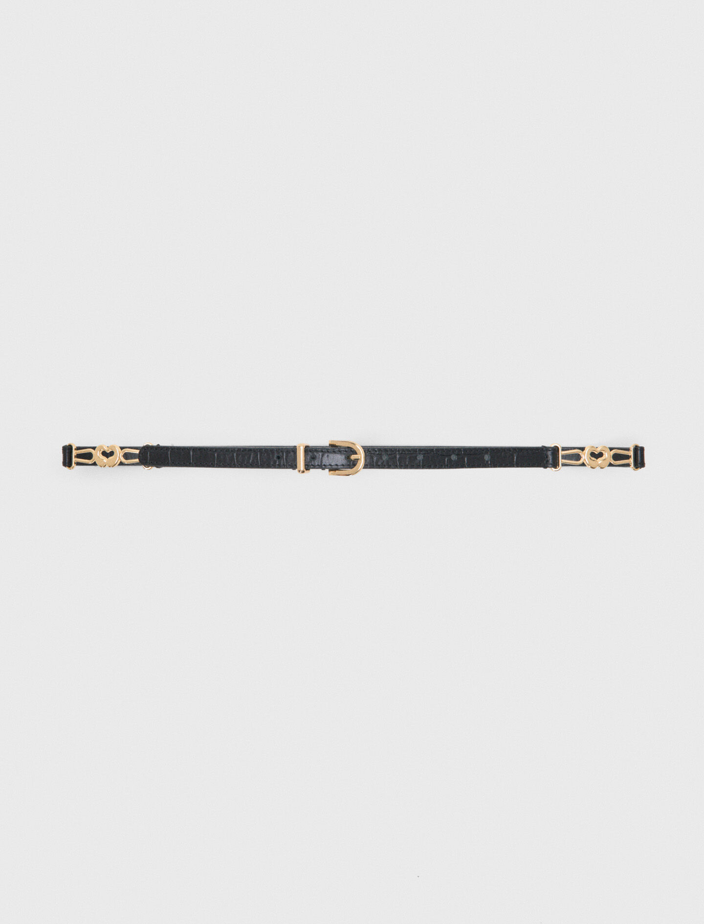 Ceinture fine en cuir effet croco