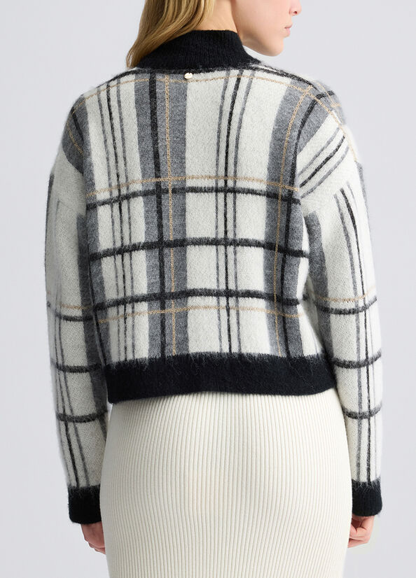 Maglia tartan in lana e alpaca