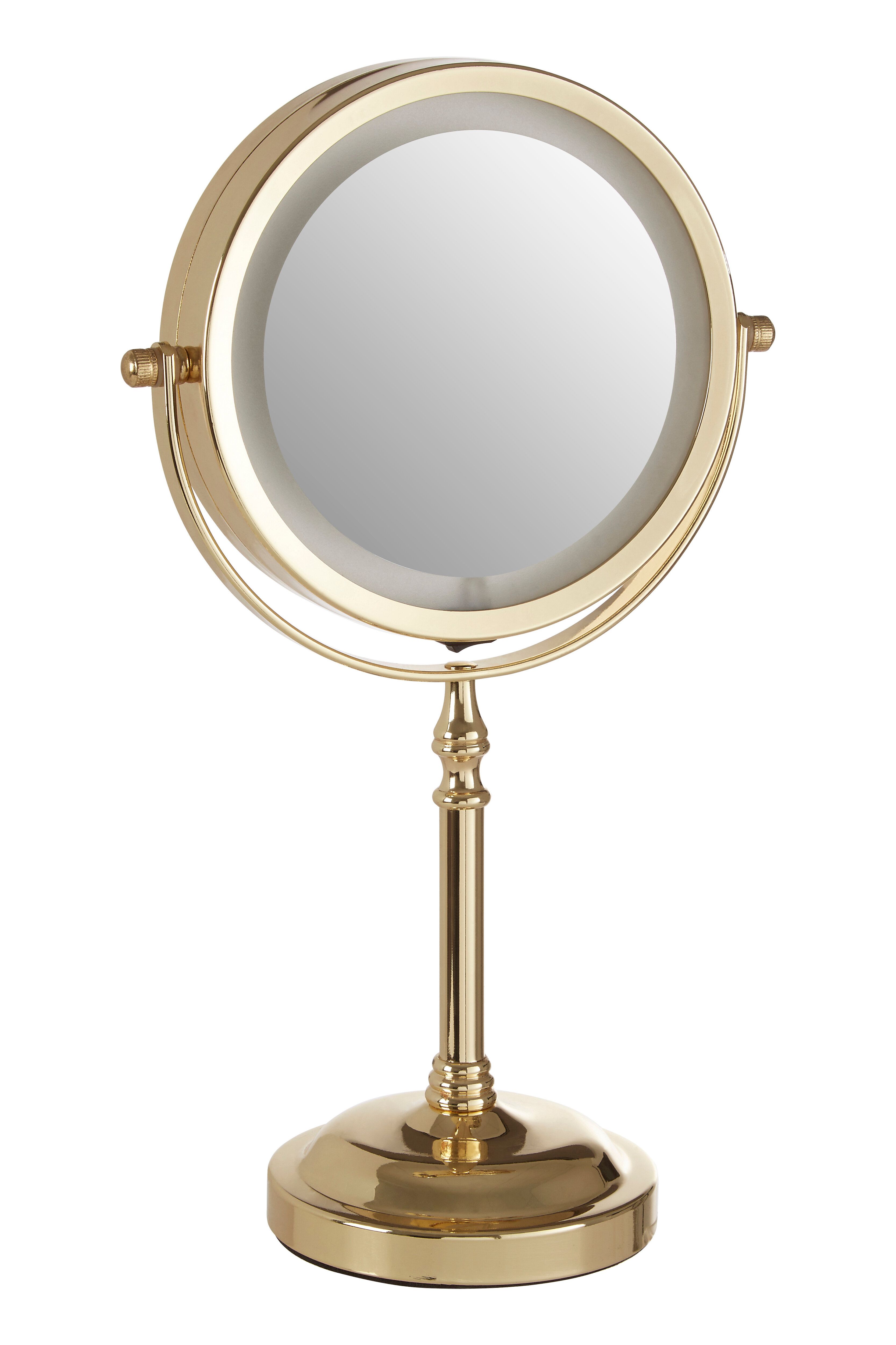Orsina Cassini Gold Colour Iron Led Table Mirror