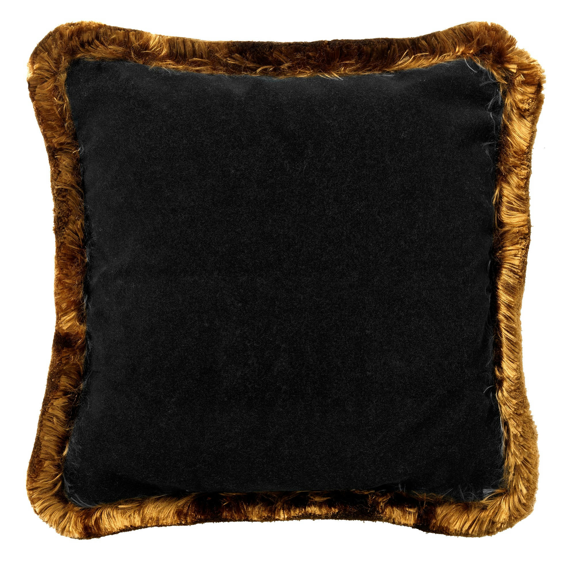 - Coussin noir en velours 45x45 cm avec motif fleuri