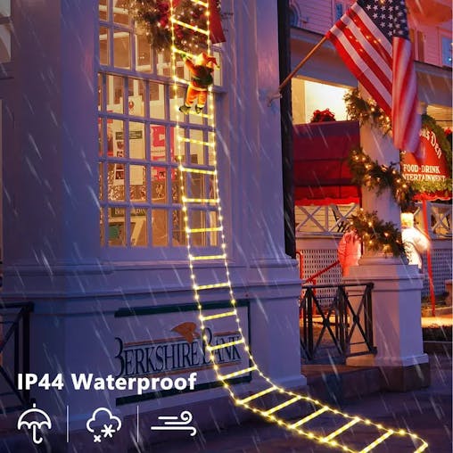NNETM Santa's Festive Climb: Illuminated Christmas Ladder Light