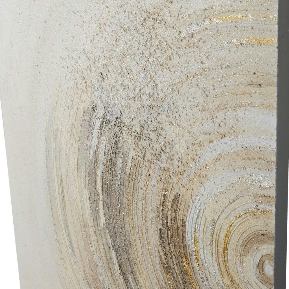 MIA - Diptyque peint blanc, gris et beige 120x120