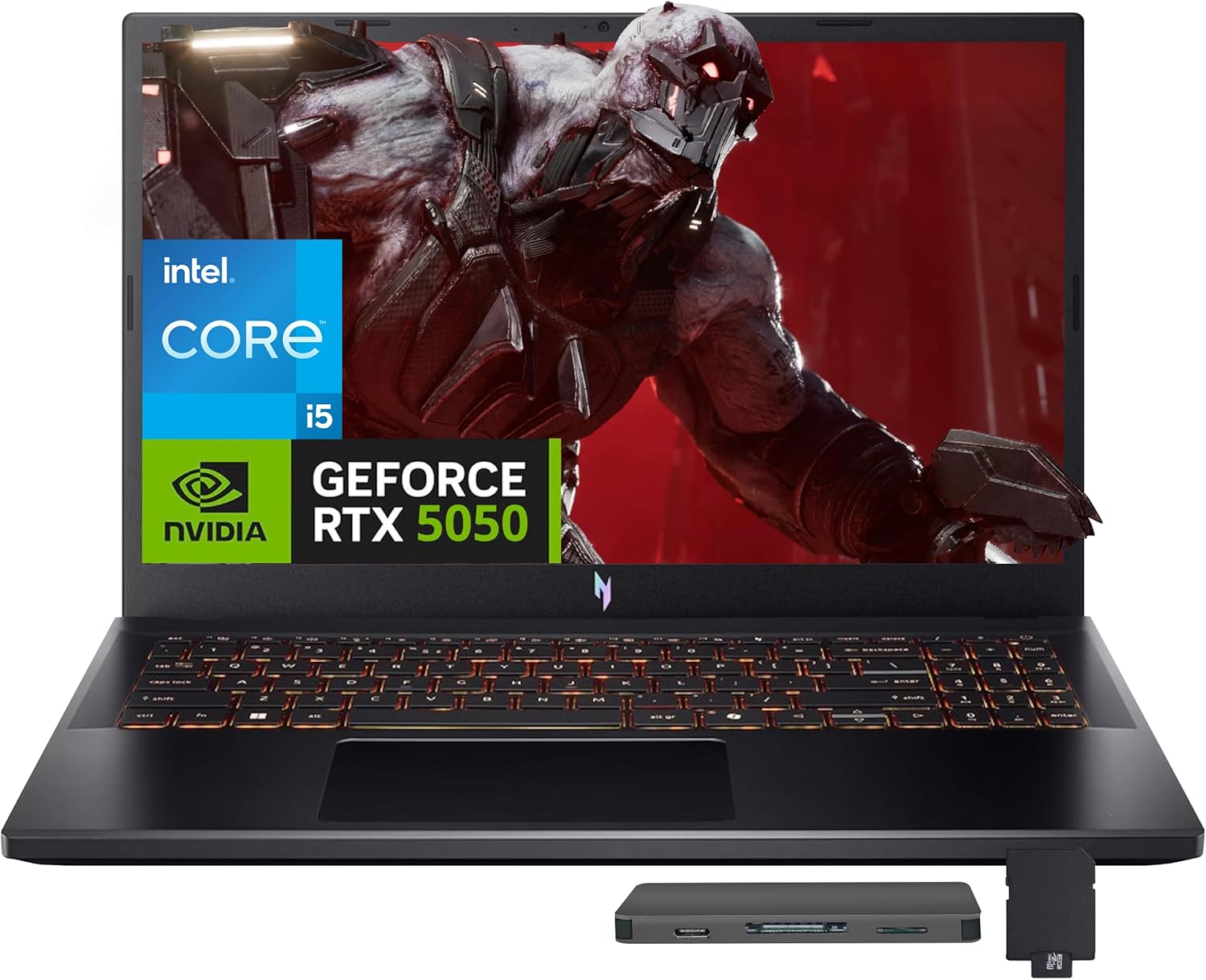 acer Nitro V 15.6 FHD IPS 165Hz Gaming Laptop  Intel Core i5-13420H  NVIDIA GeForce RTX 5050 8GB GDDR7  32GB RAM  1TB SSD  Backlight Keyboard  Wi-Fi 6  Win 11 Pro  Black  1TB Docking Station Set