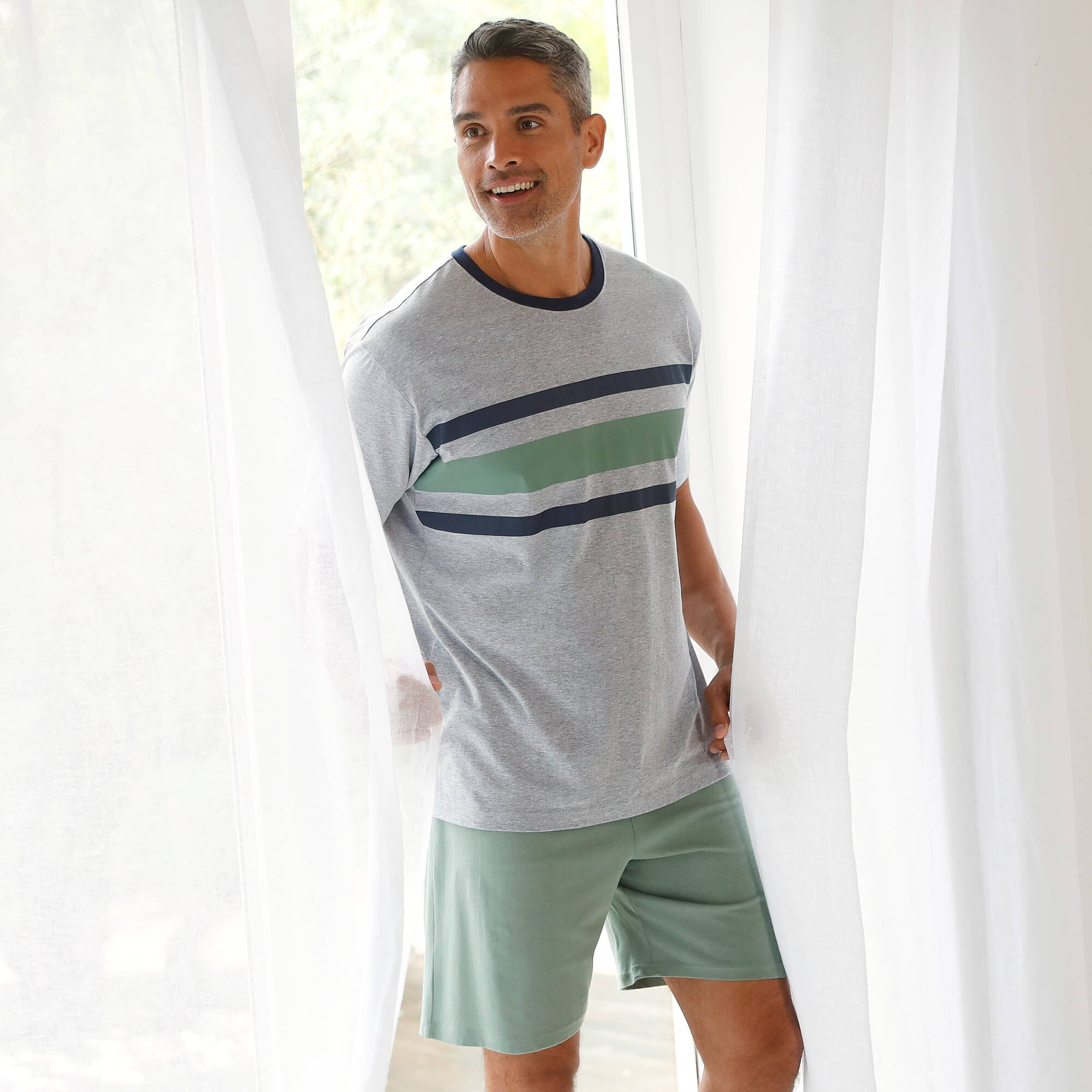 Short pyjama coton uni