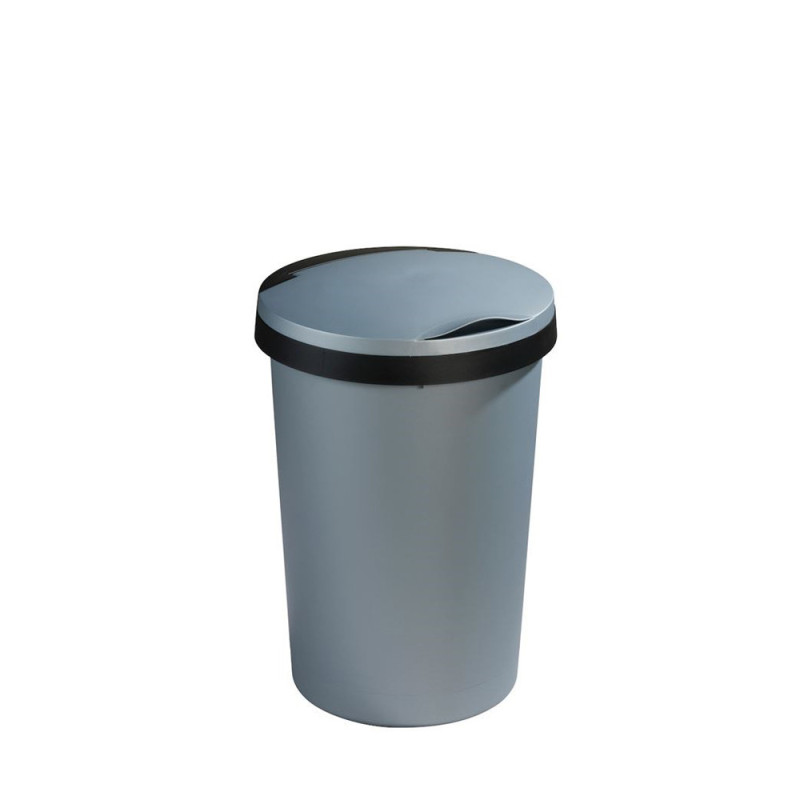 Poubelle à couvercle plat Twinga noire 45 L SUNWARE
