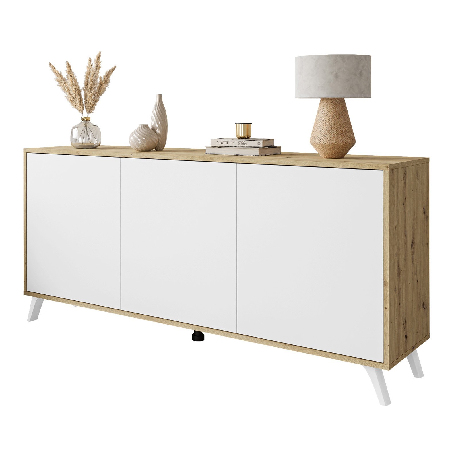 Komoda SANAYI III dąb artisan/biały
