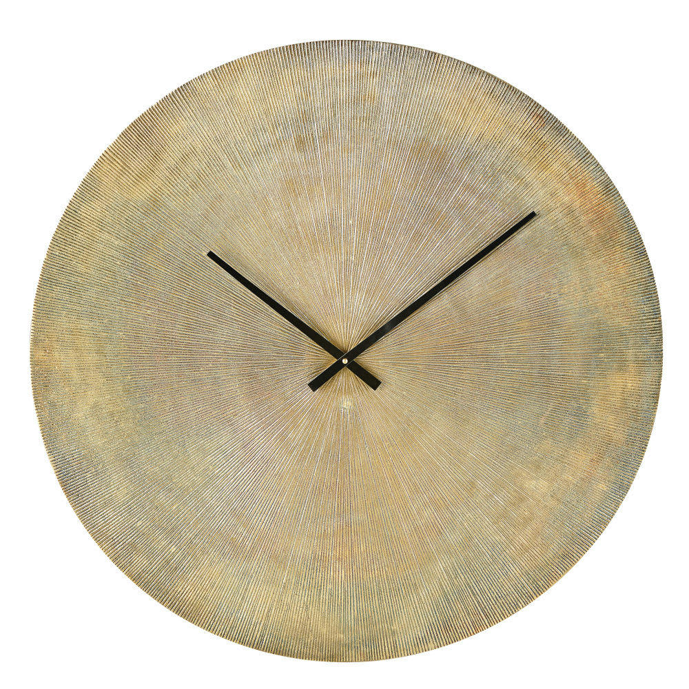 KOBE - Horloge murale en métal strié coloris laiton D74