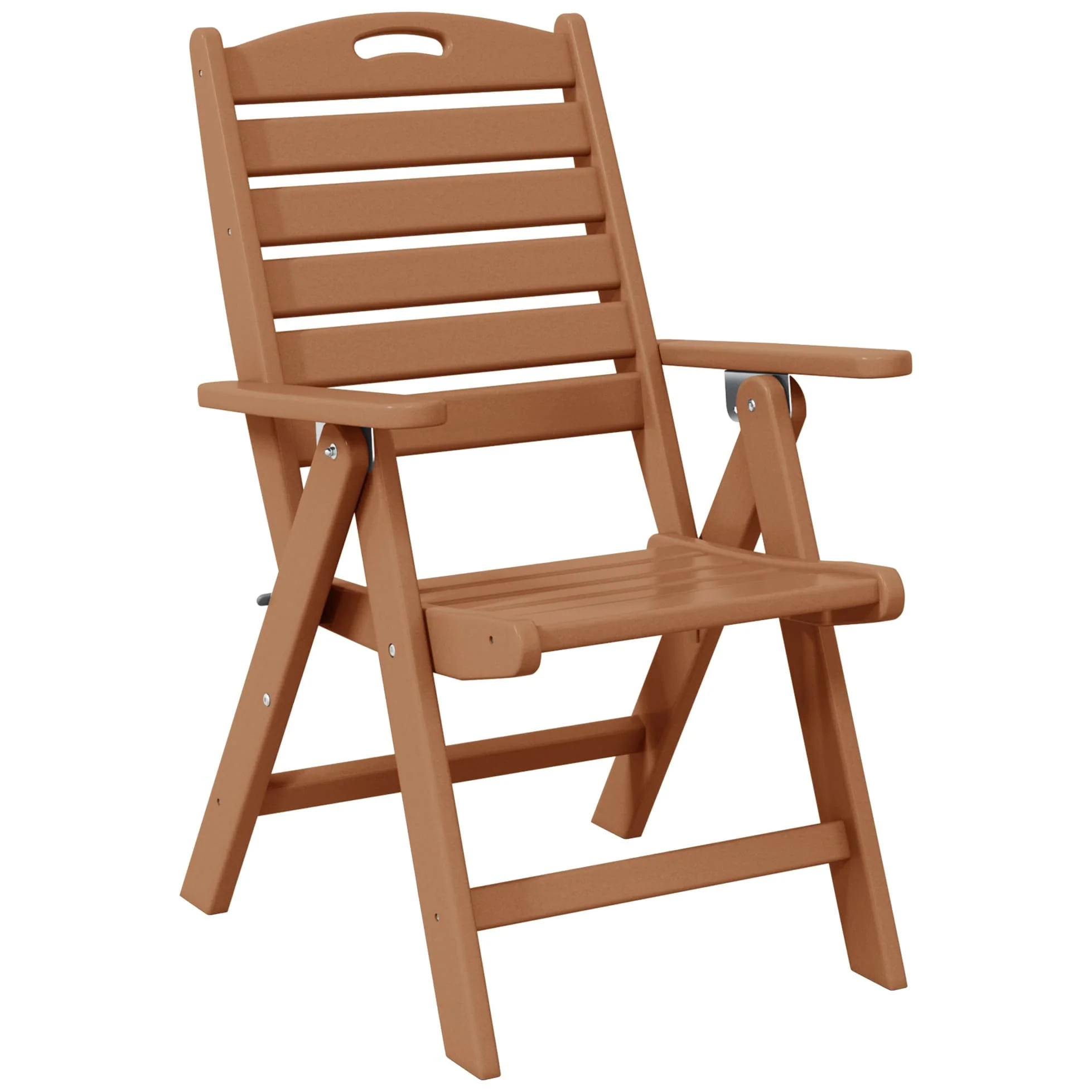 Polytrends Laguna Foldable Highback Patio Dining Chair with Adjustable Recline Feature