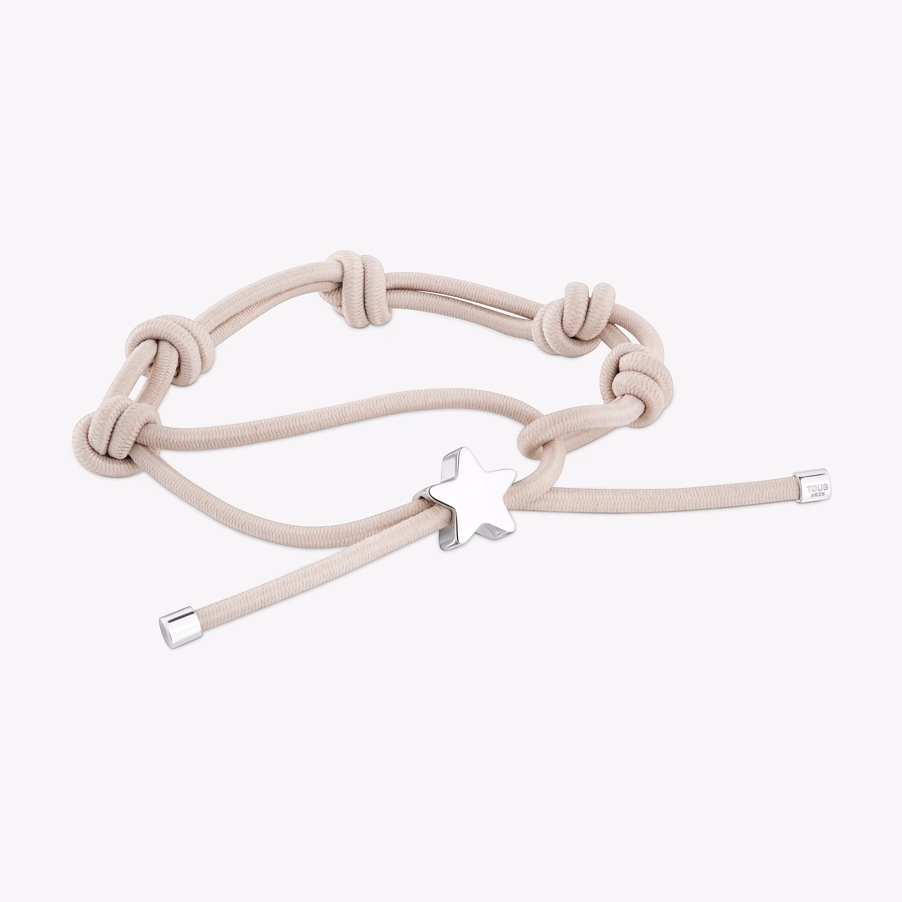 Pulsera elástica gris y estrella de plata Sweet Dolls