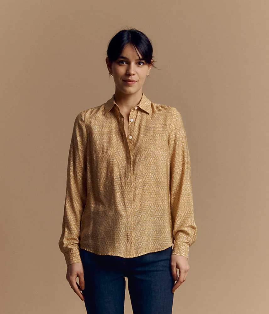 Chemise imprimée en soie et viscose COUNTRY/84092/590