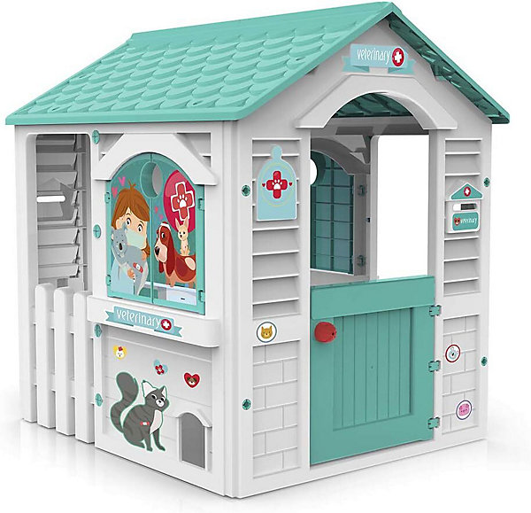 Centre Vétérinaire, Maison de Jardin pour Enfants  24 Mois, Cabane Extérieure avec 11 Accessoires Vétérinaire