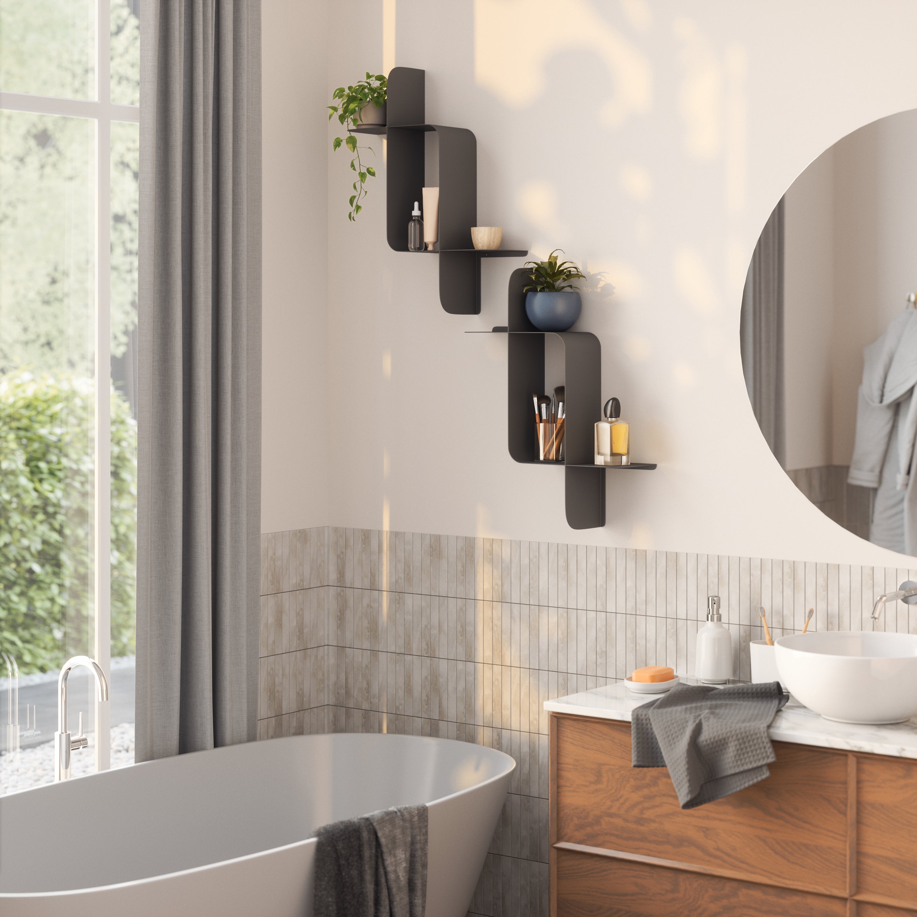 Umbra Montage Wandplank - Set van 2 - Zwart