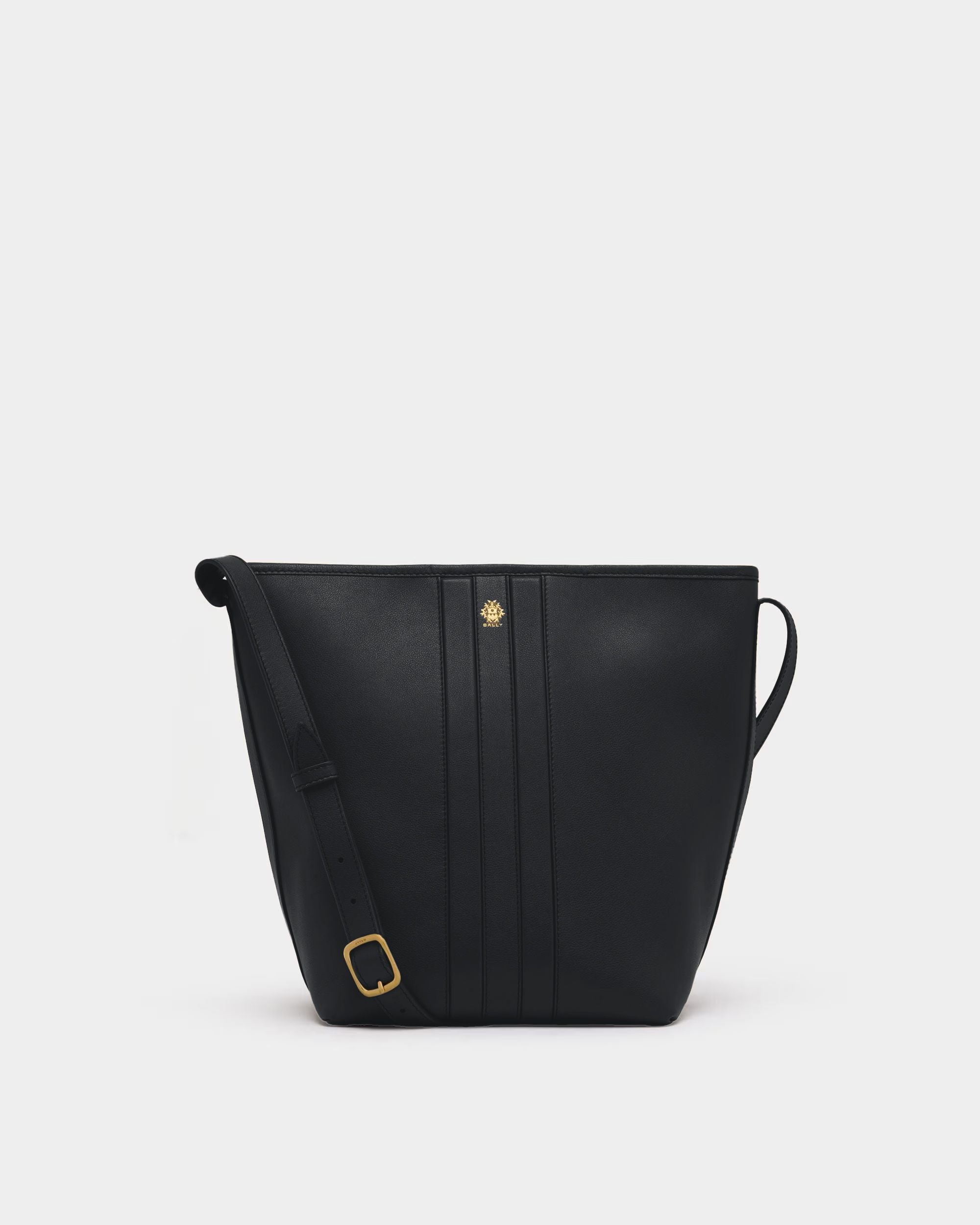 Signature Beuteltasche Aus Schwarzem Leder
