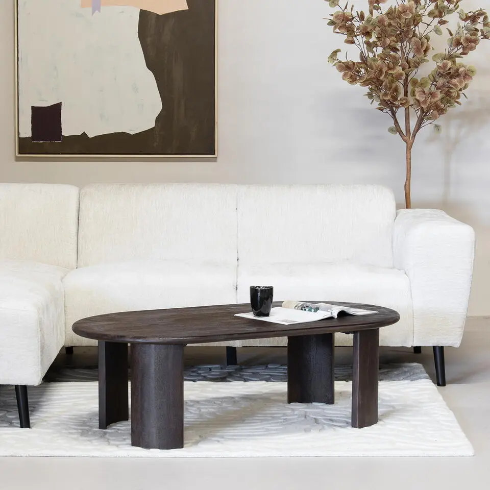 Salontafel Ovaal 120cm - Bruin Mangohout - Maikel