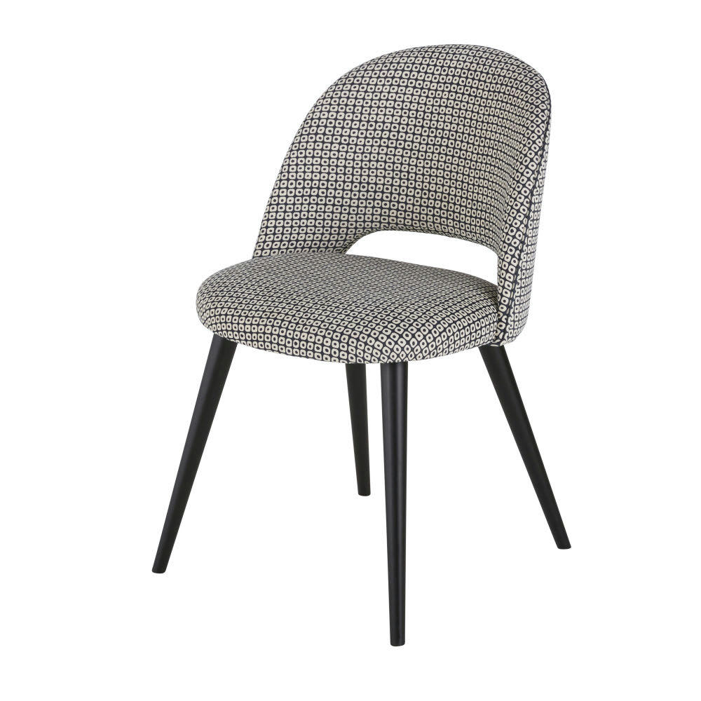 Syster - Chaise en velours motifs noirs et blancs