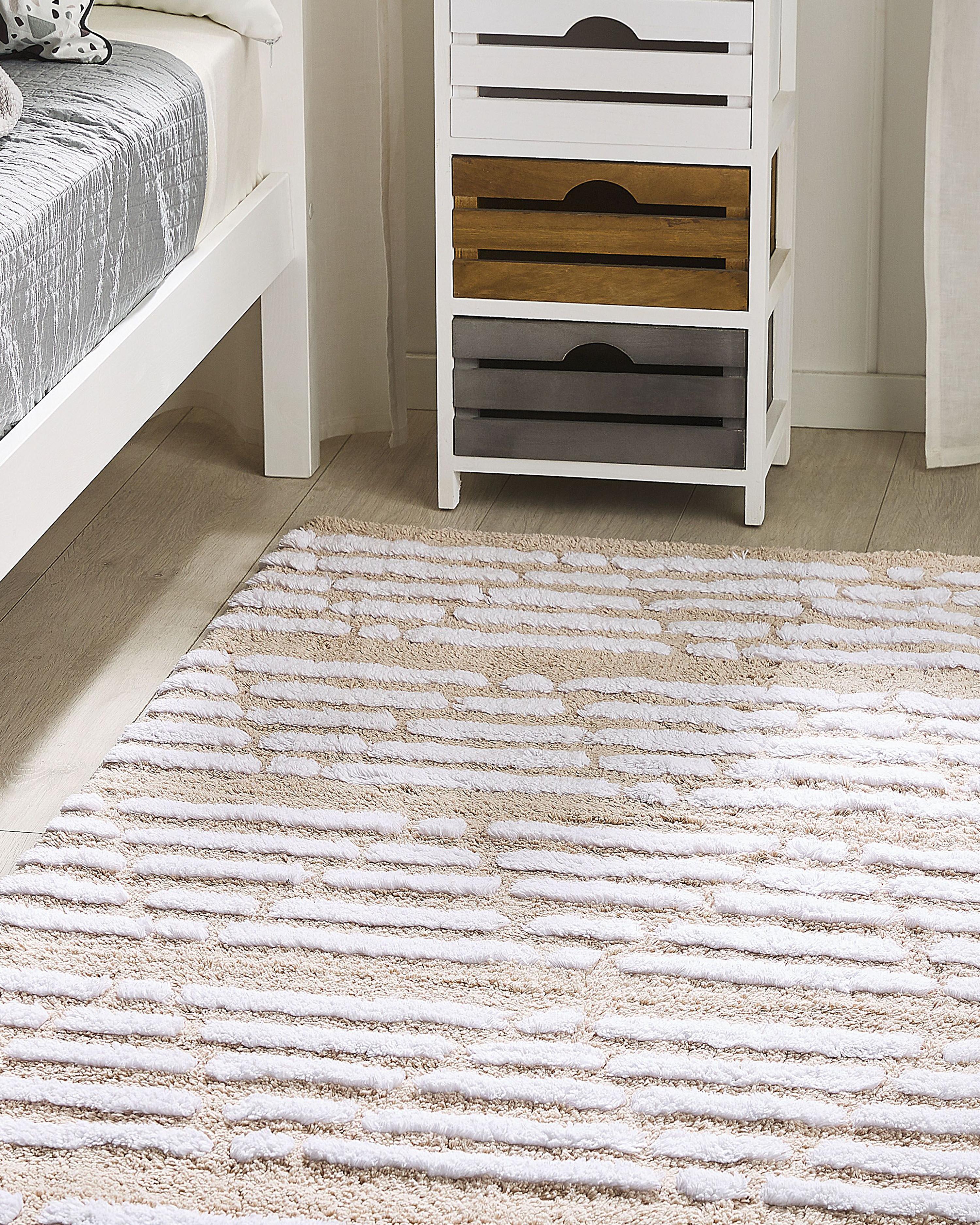 Rug AHIRLI Beige 120 x 180 cm Cotton