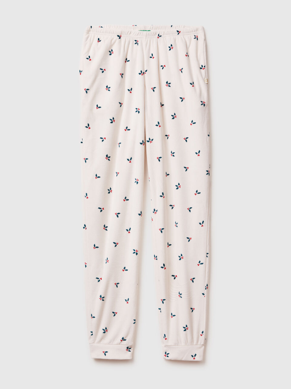 Christmas trousers with holly print