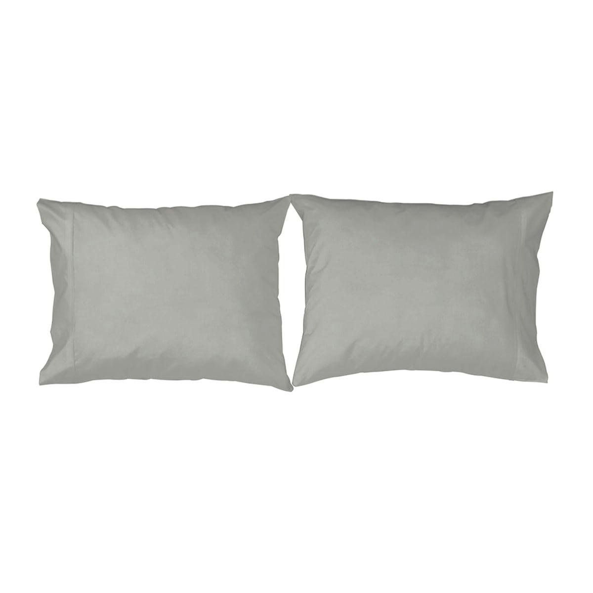 CASUAL TO - 2 taies d'oreiller en coton gris 50x75