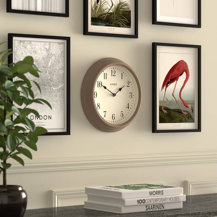 Jones Venetian Analogue Matte Wall Clock - Mole Grey