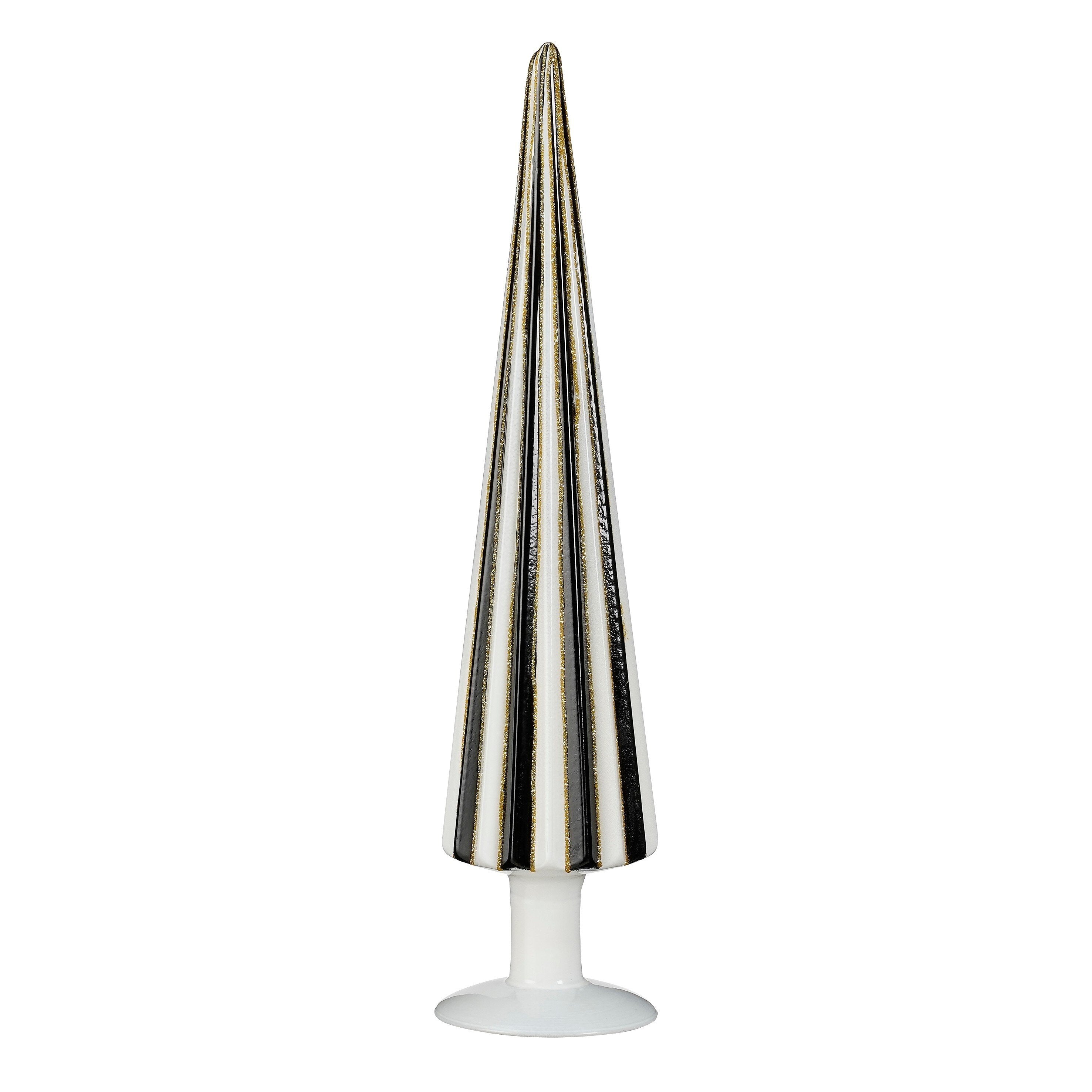 Mica Decorations Decoratie boom zwart wit - h39,5xd9cm