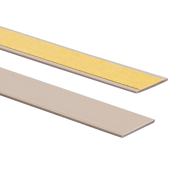 Bande plate en PVC 40 mm, lame décorative, bande de finition en PVC auto,adhésive, beige, 10 m