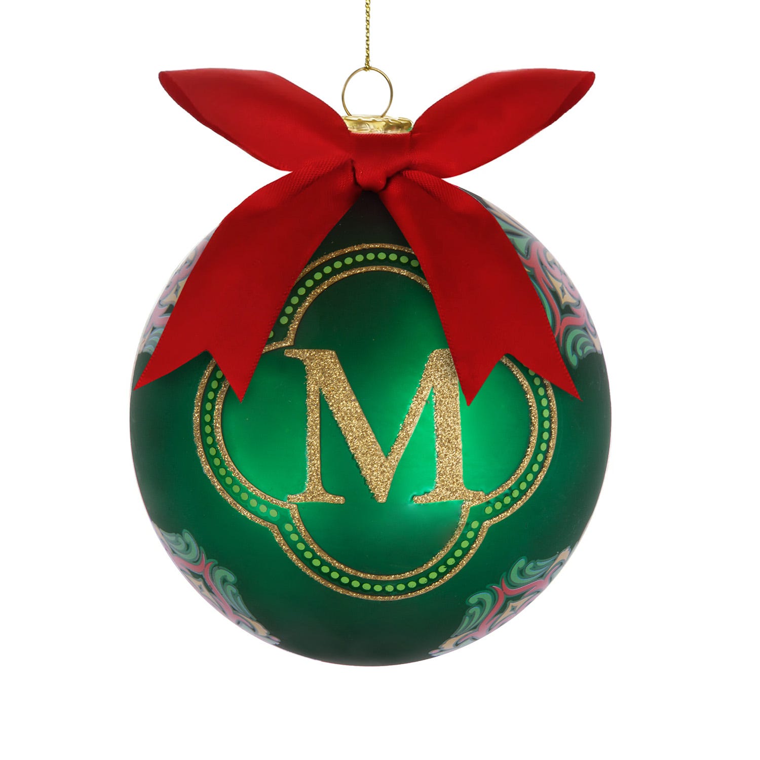 Pallina Natale lettera M 10 cm Royal Garden