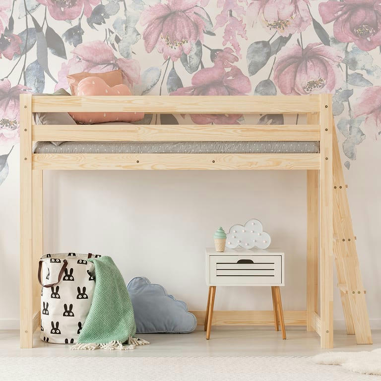 MARK - Lit mi-hauteur 70x140 sommier inclus naturel