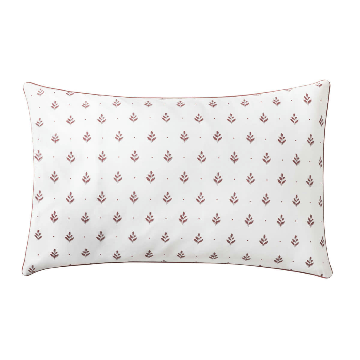 PALAIS DES VENTS - Taie d'oreiller en percale de coton rose et beige 50x75