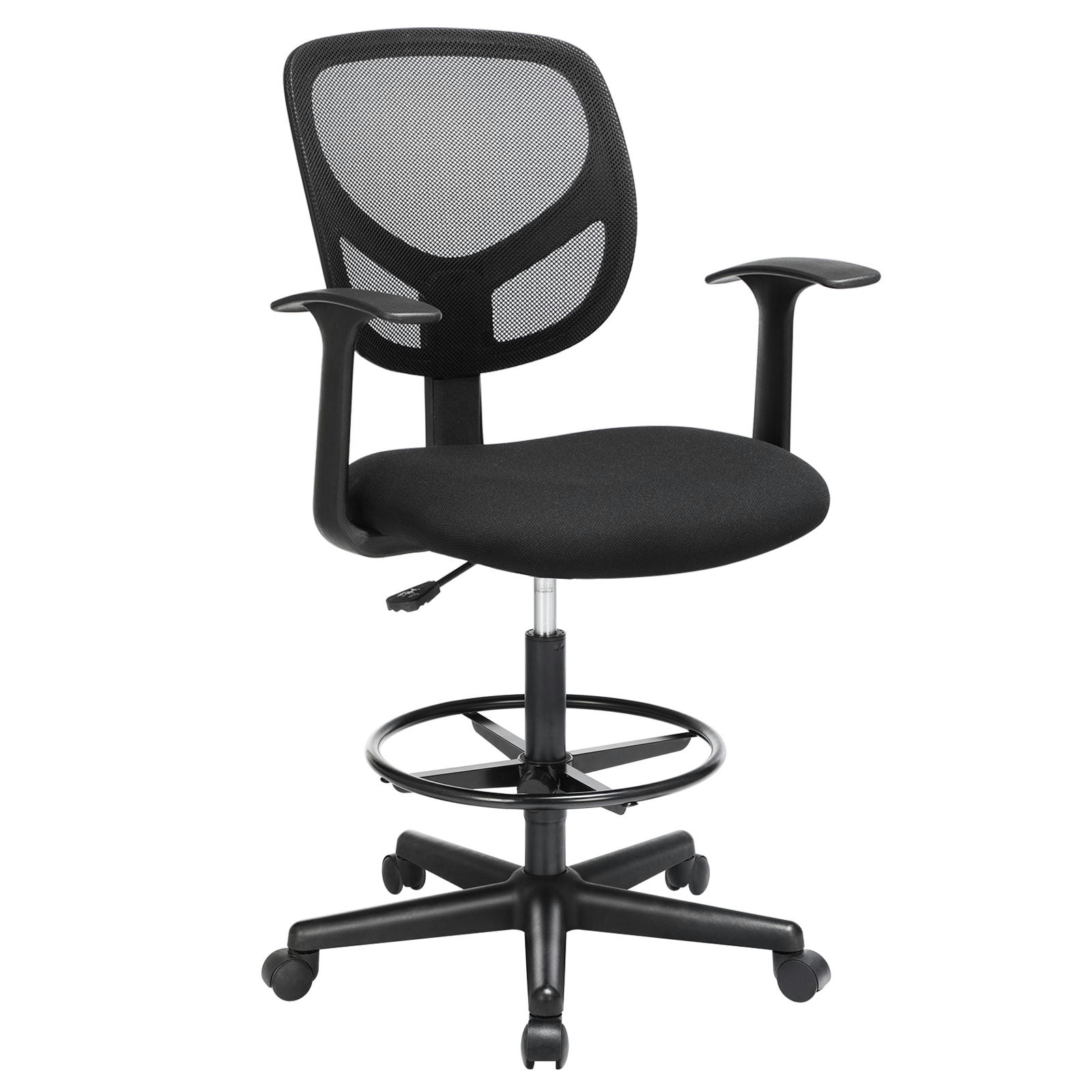- Fauteuil de bureau pivotant à 360° tissu polyester noir