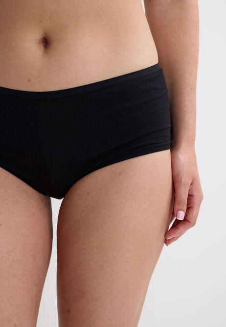 Womens 4pk Plain Black Short Briefs