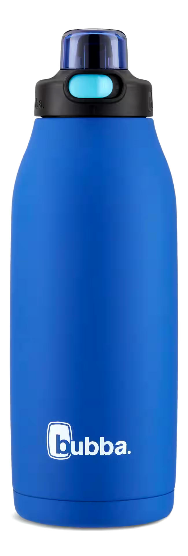 Bubba Radiant Vacuum-Insulated Stainless Steel Rubberized Water Bottle with Push-Button Straw, Cobalt, 40-oz