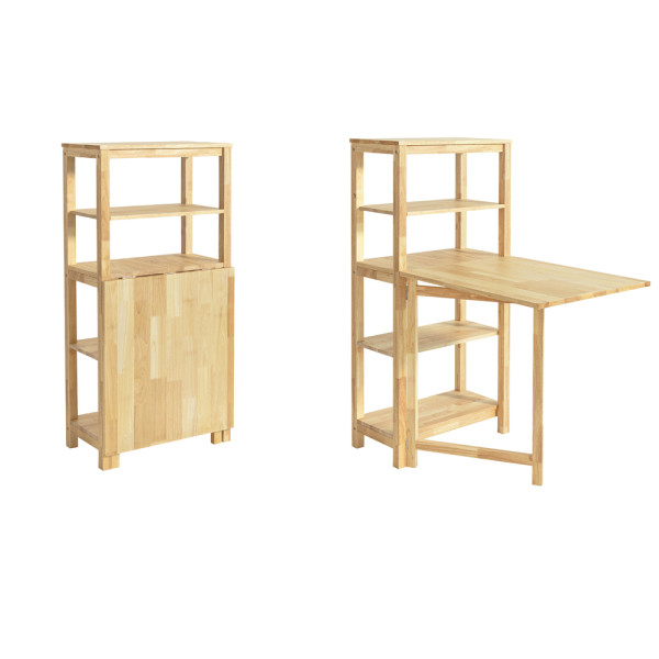 SoBuy Stół barowy z 4 półkami 134x64x13.5cm FWT70-N