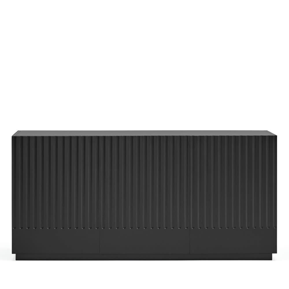 DORIC - Buffet 3 portes en bois L150cm noir