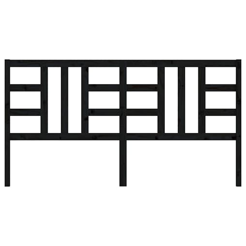 NNEVL Bed Headboard Black 186x4x100 cm Solid Wood Pine