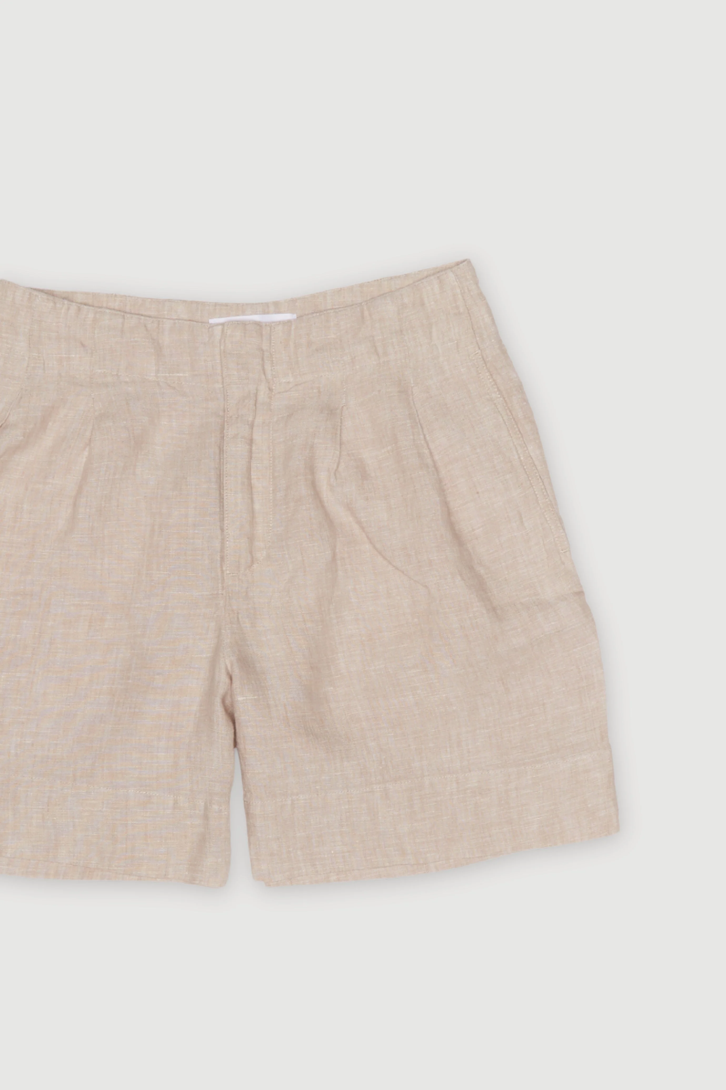 Re-Worn Womens Linen Textured Relaxed Short