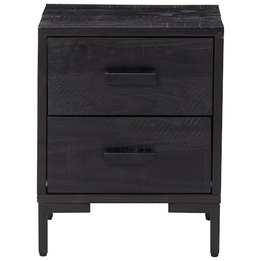 NNEVL Bedside Cabinet Black 36x30x45 cm Solid Recycled Pinewood
