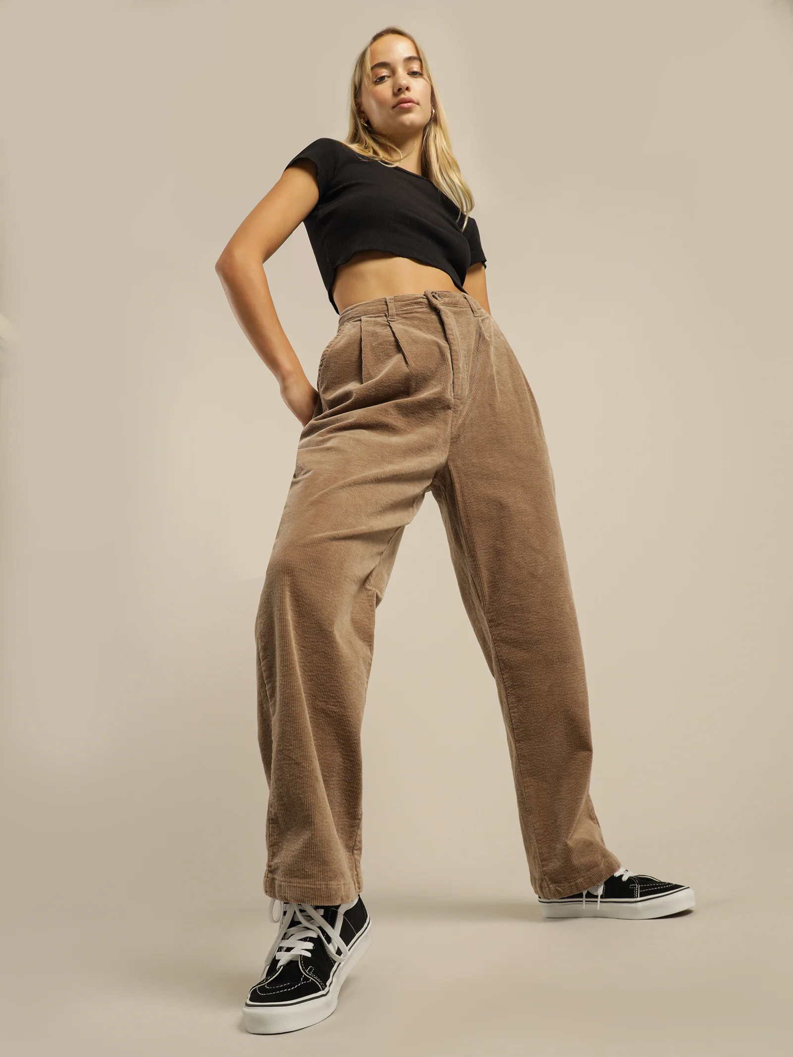 Turner Pleated Cord Pants