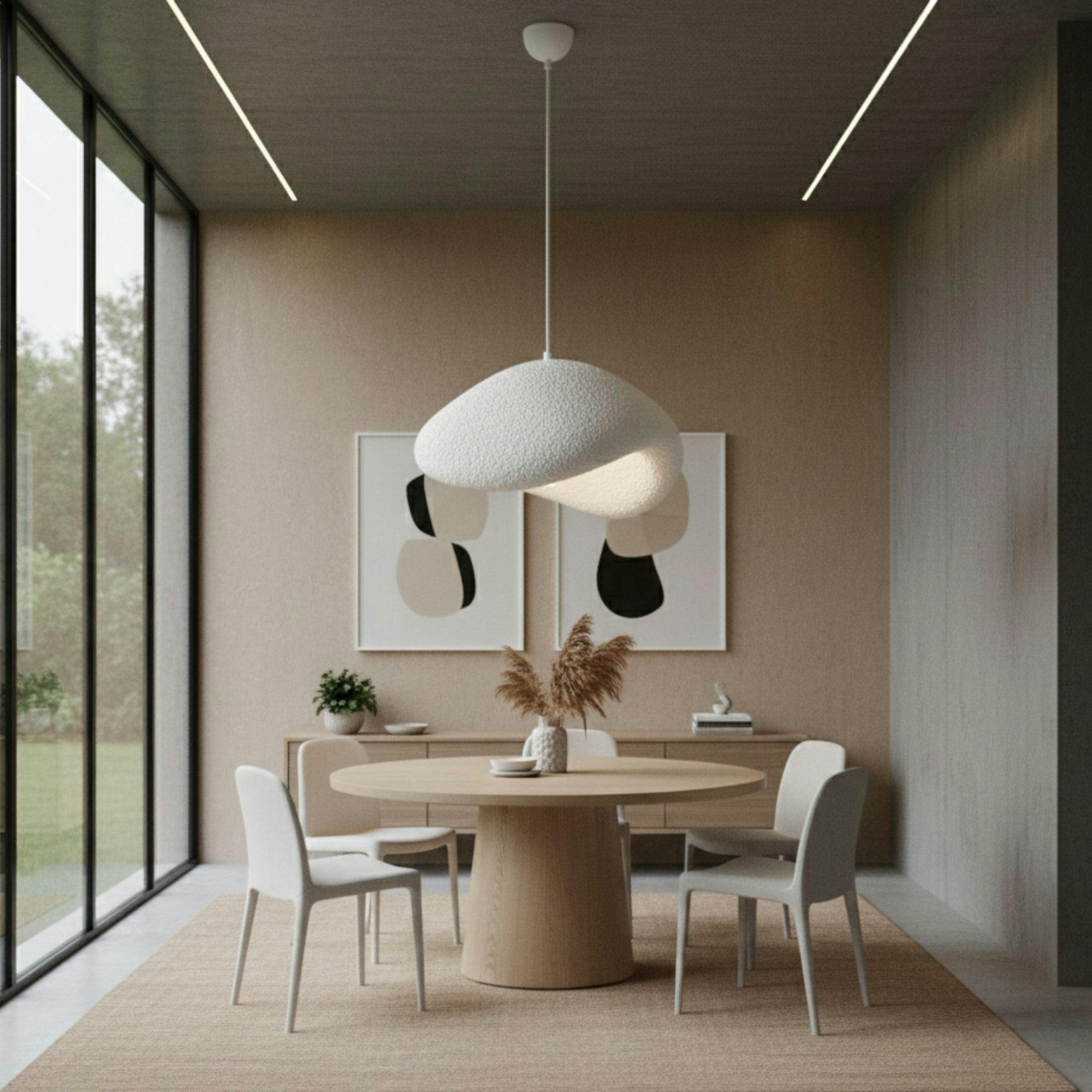 Suspension blanche design wabi-sabi 42 cm NOXIS