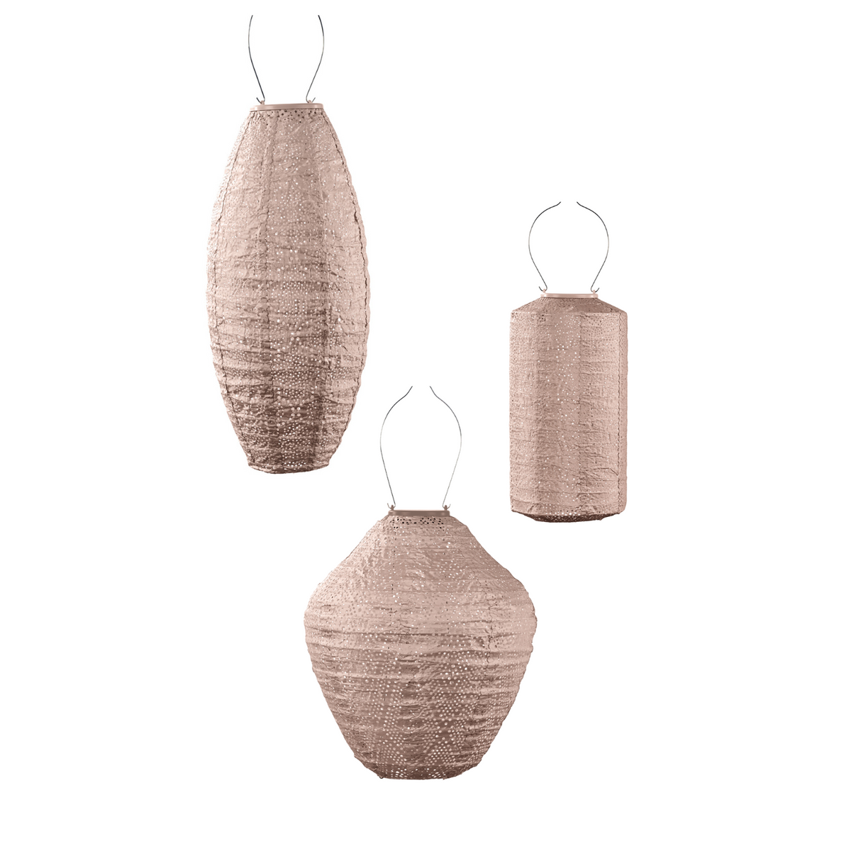 Lumiz solar lampion - roze set - 3 stuks