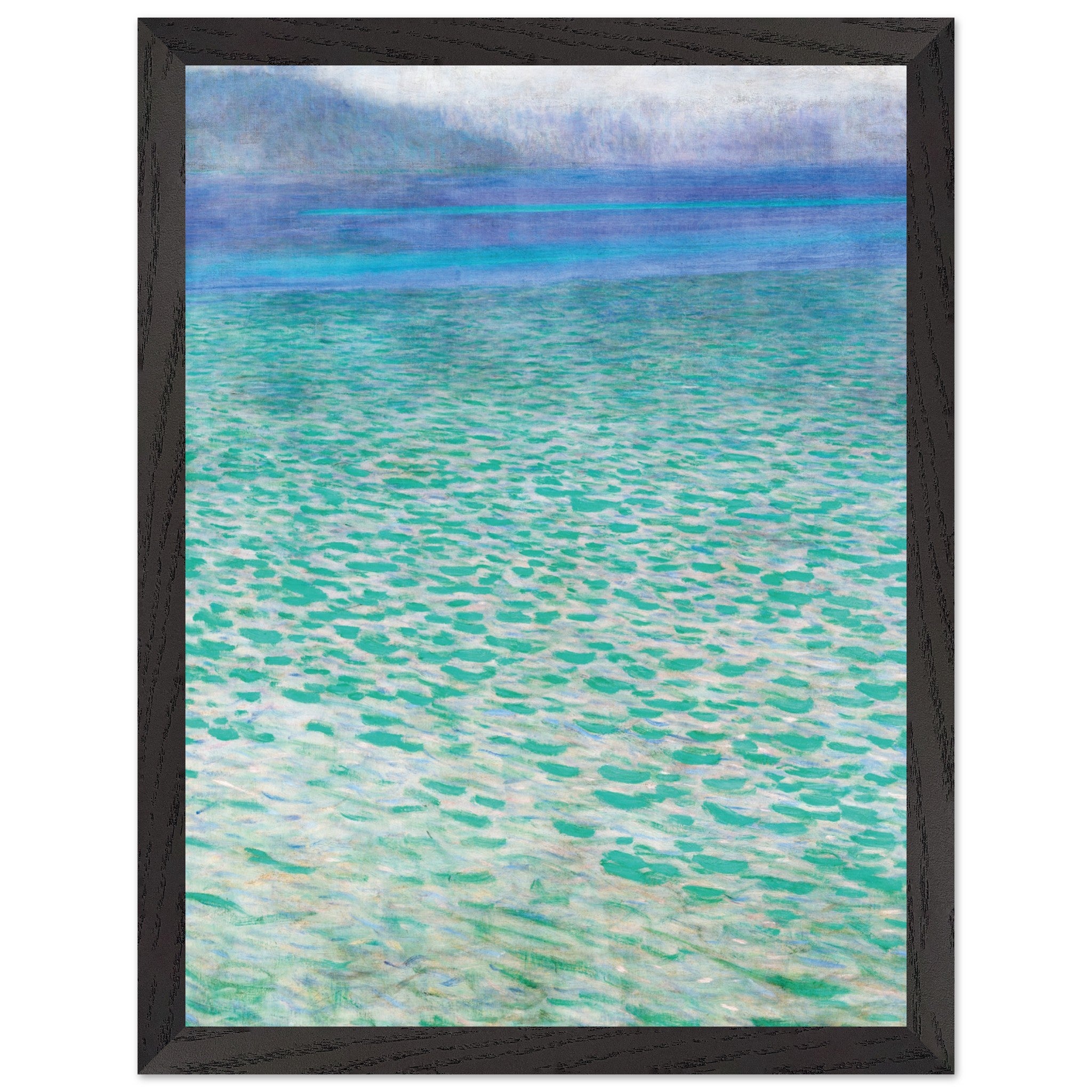 Artfulprints Poster met Lijst Gustav Klimt - Attersee  - 30x40 cm - Turquoise