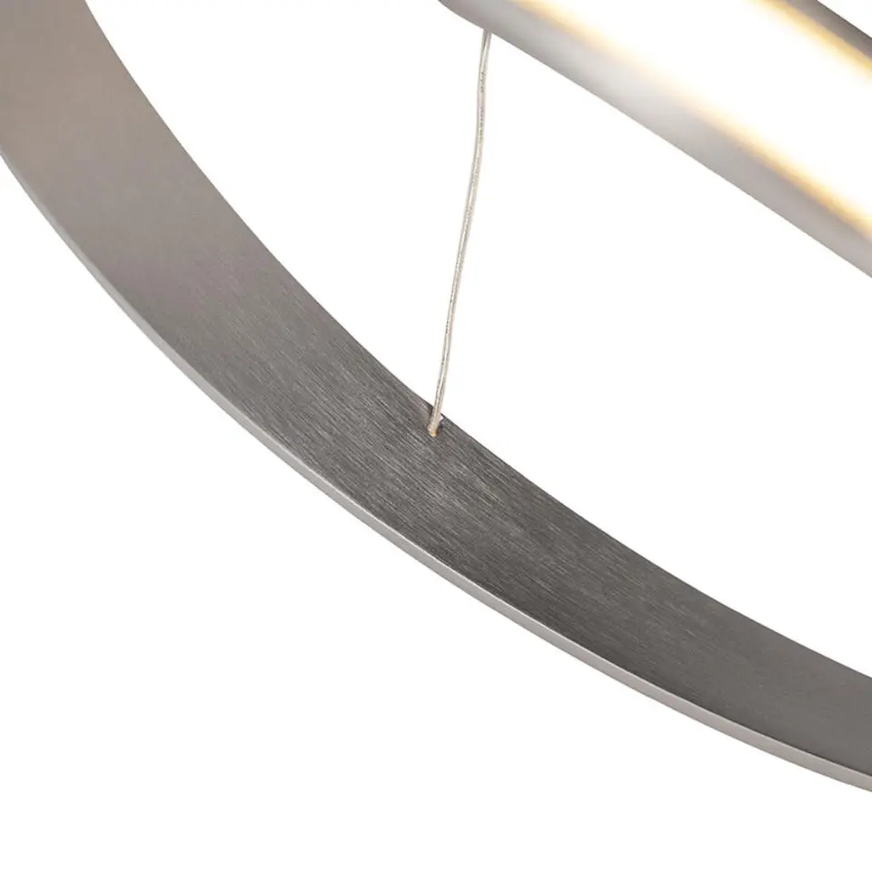 Qazqa hanglamp viola due zilverkleurig ge?ntegreerde led