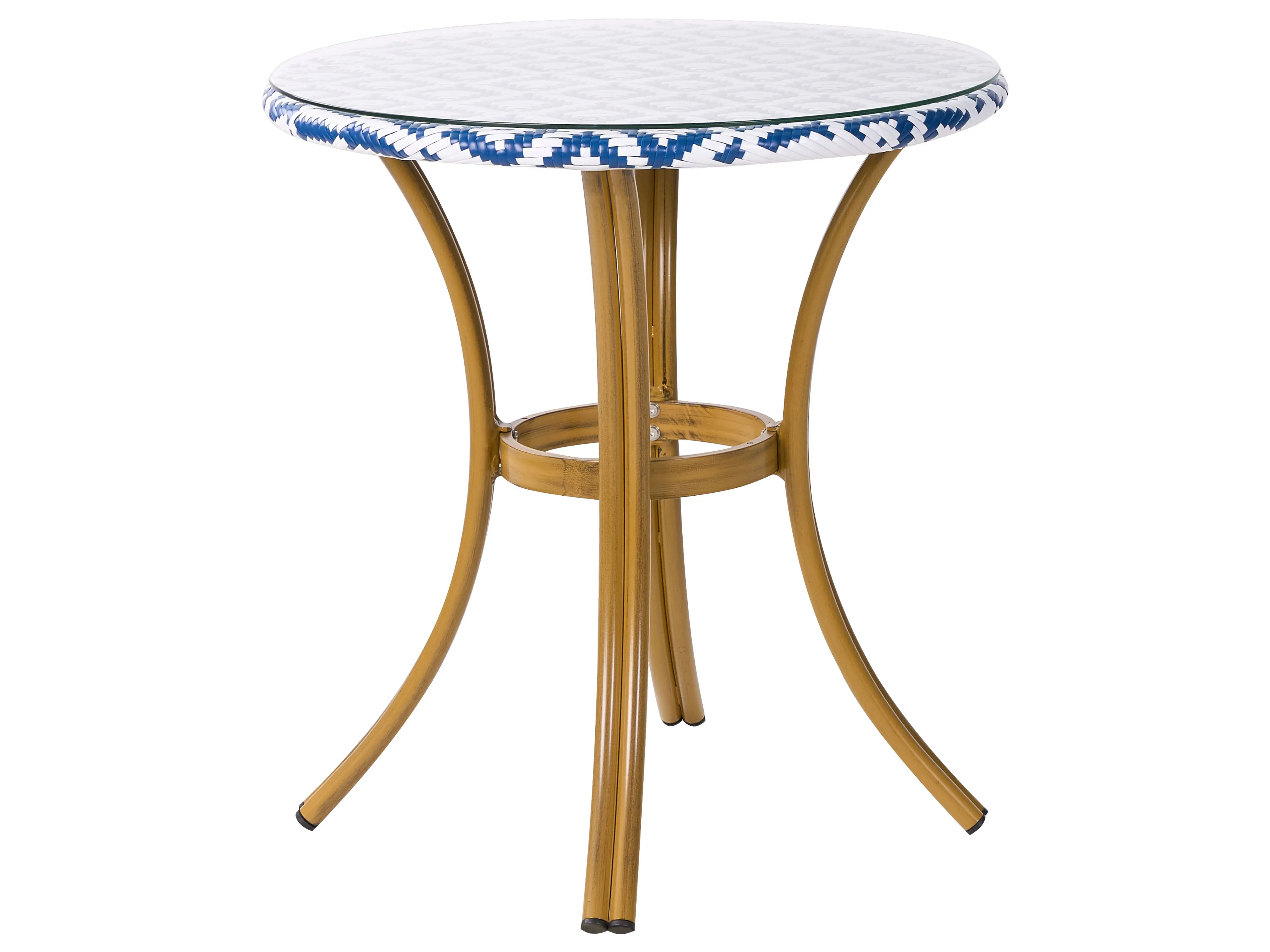 Garden Dining Set 4 Seater RIFREDDO PE Rattan Blue
