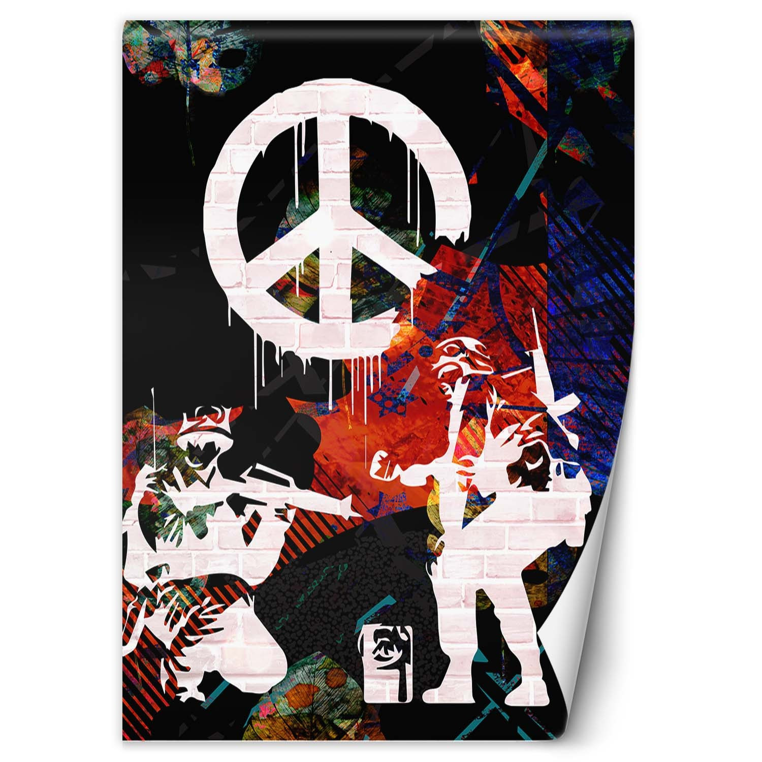 Feeby Fototapeta, Banksy Żołnierze i malowany znak pokoju 100x140