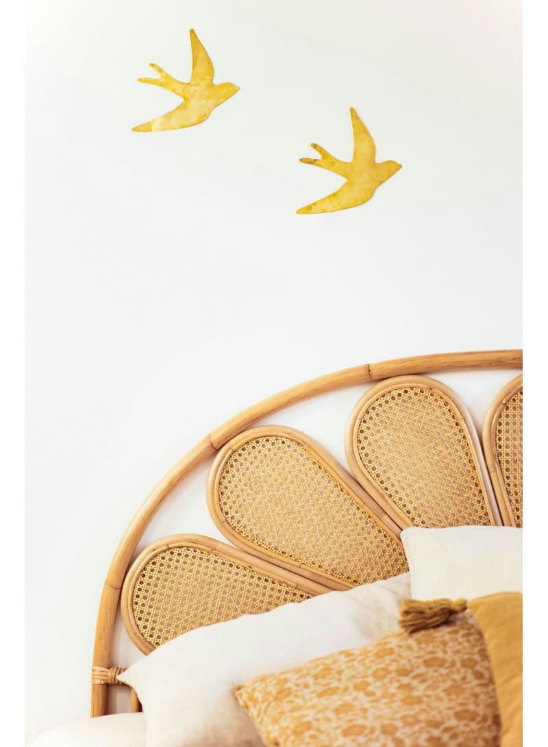 BORNÉO - Tête de lit rotin et cannage