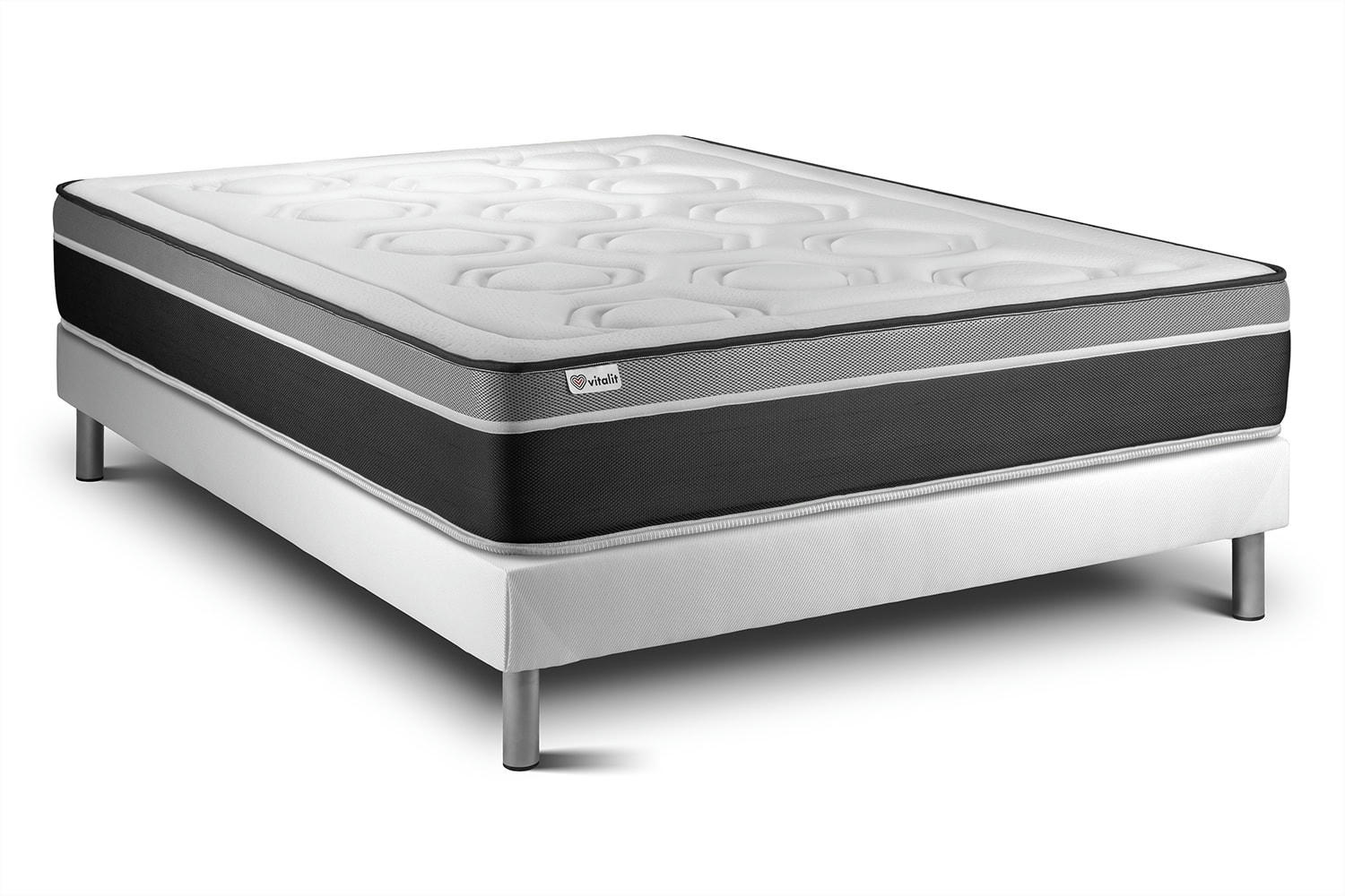 VITAL CARE - Ensemble Ressorts  et Mémoire de forme 160x200cm kit Blanc