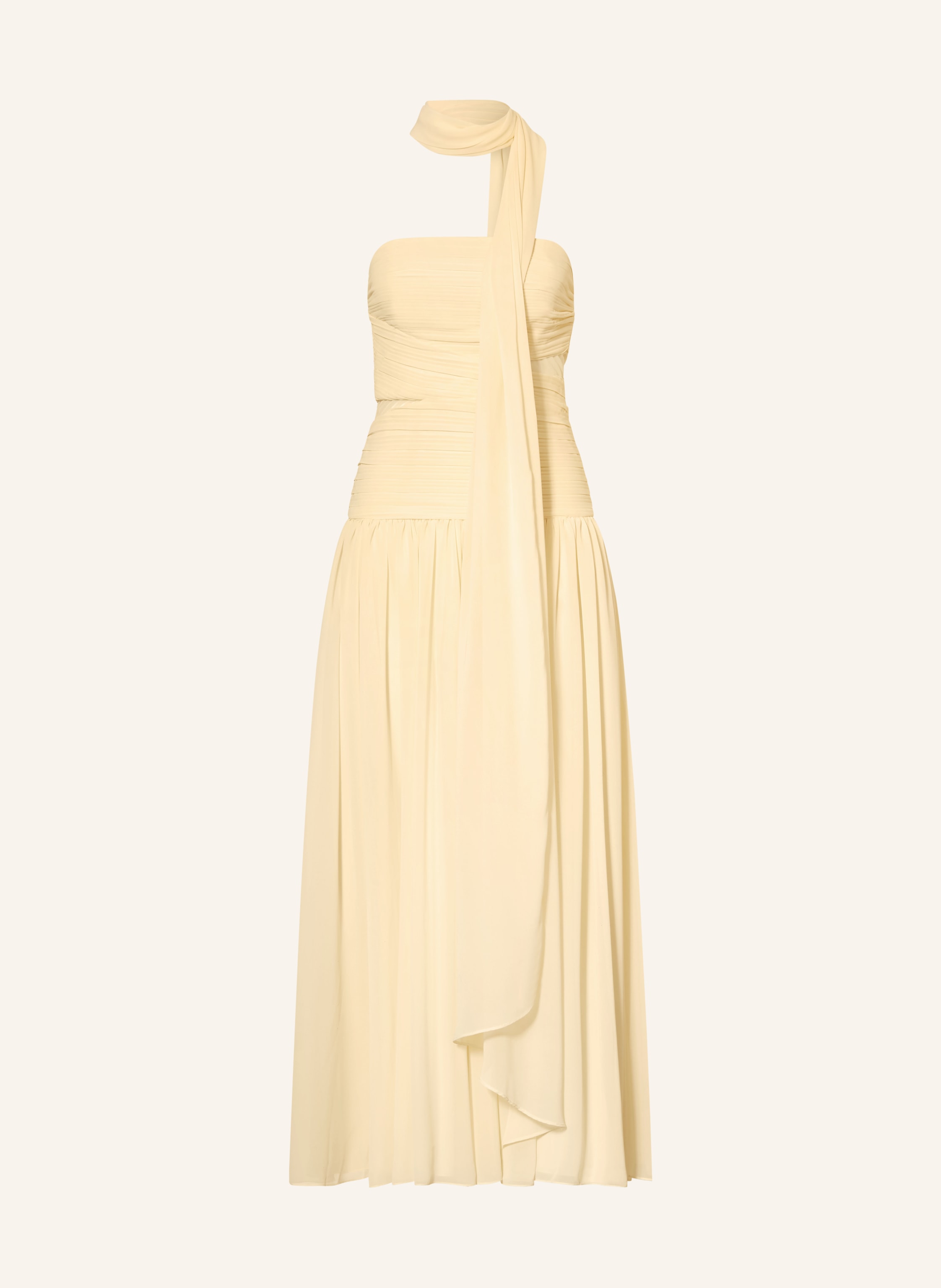 self-portrait Off-Shoulder-Kleid mit abnehmbarem Schal und Plissees