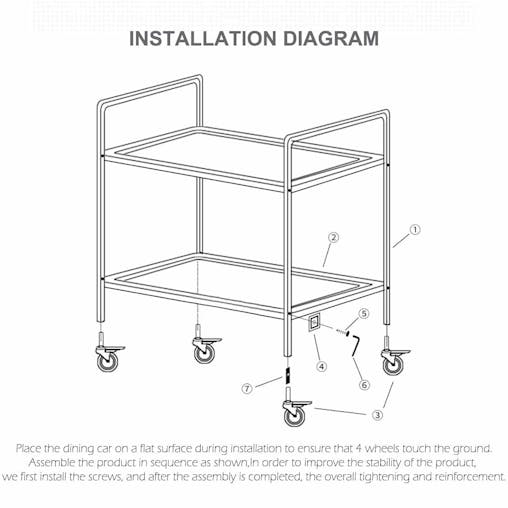 SOGA 3 Tier Stainless Steel Kitchen Food Trolley Utility Medium 85x45x90cm