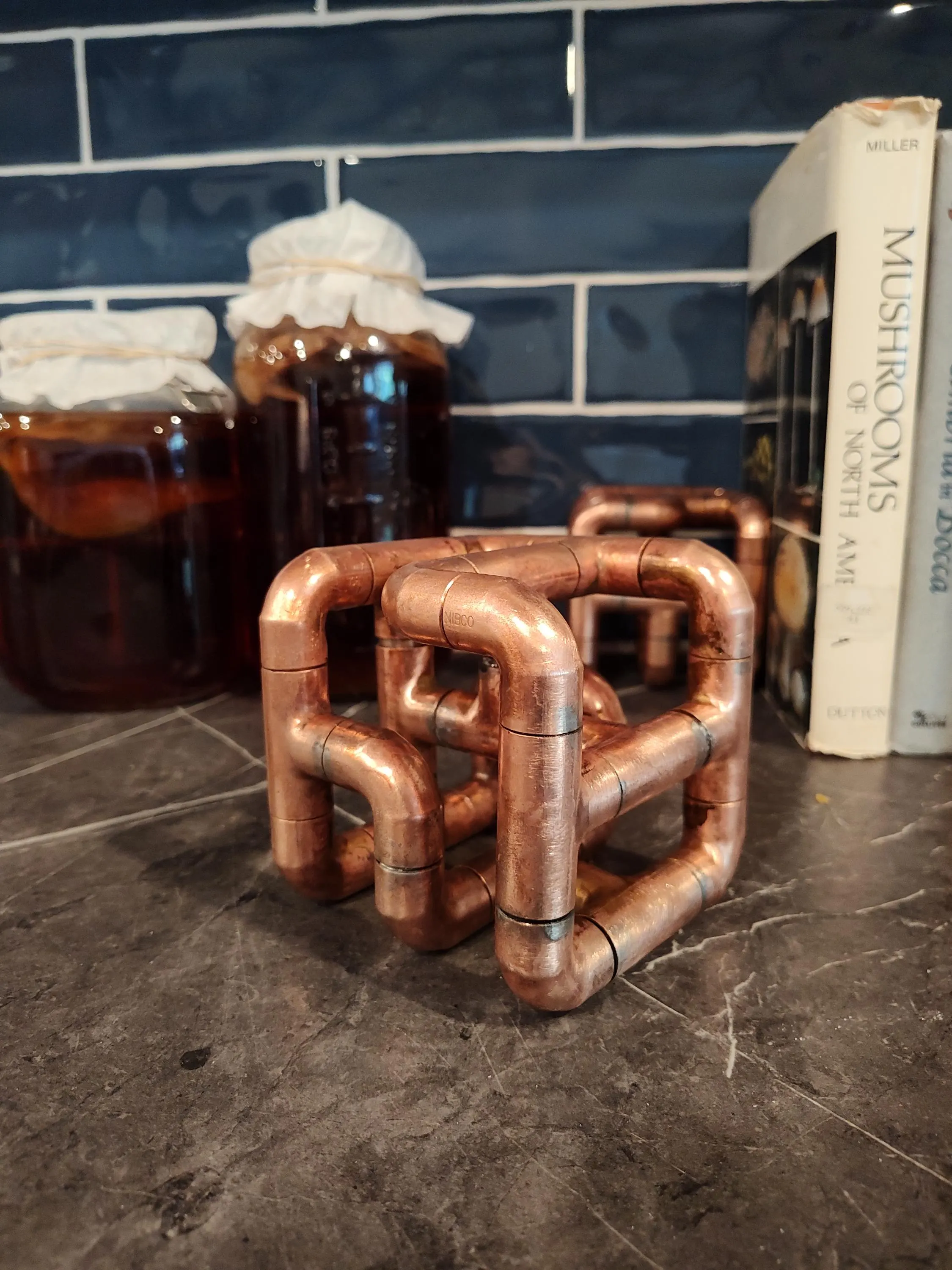 TUBICLE - Handmade Copper Bookend / Desk Art